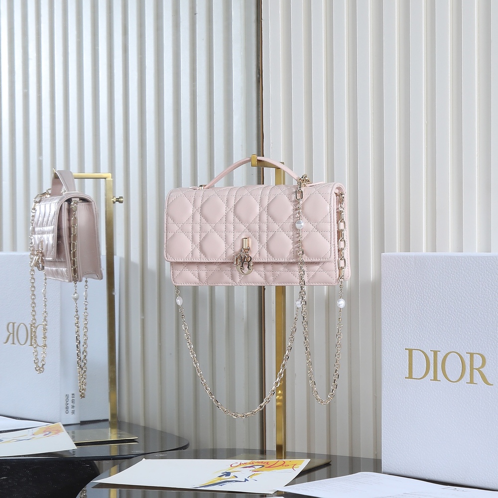 Dior Lady D-Joy Micro Pouch / Top Handle Bag in Pink